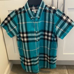Boys Burberry Short Sleeve Button Down
